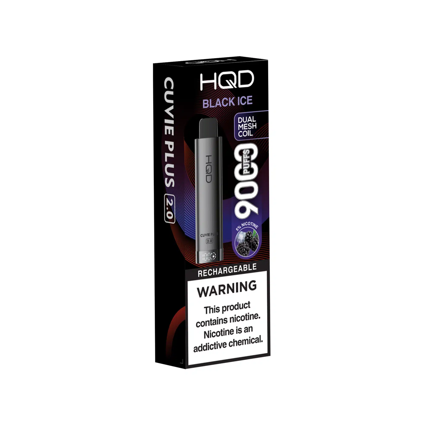 HQD CUVIE PLUS 2.0 9000 DISPOSABLE VAPE - BLACK ICE - ELFBARZ - [ELF_BAR] - [EB_DESIGN]